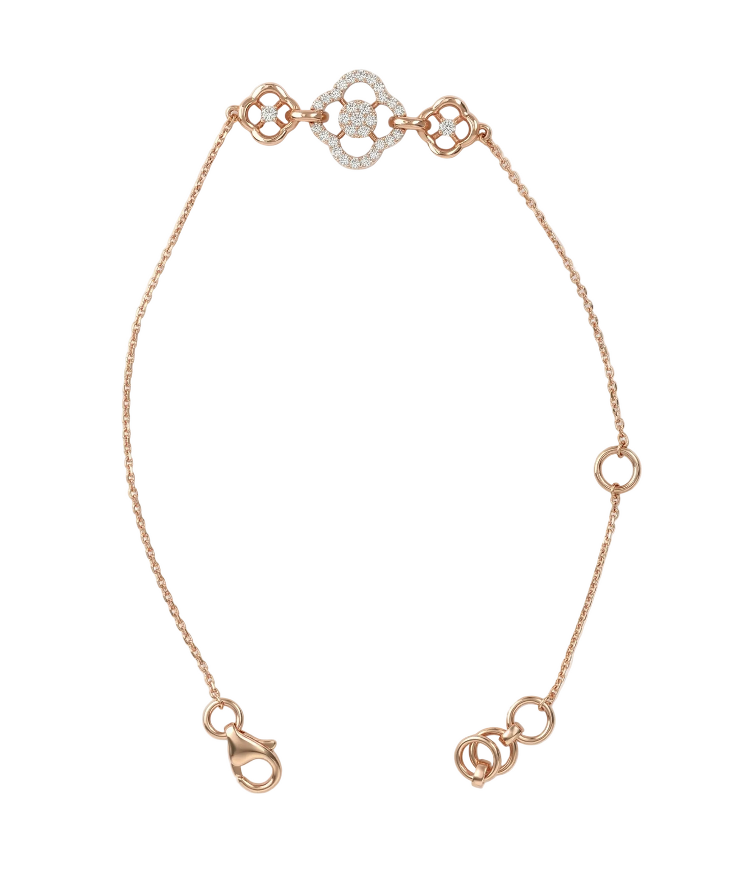 Floral Bloom 18KT Diamond Gold Bracelet For Women