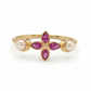 Petal Pearl Pink Clover 18kt Daily Wear Gold Ring