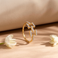 18KT Rose Gold Diamond Geometric Open Ring for Women