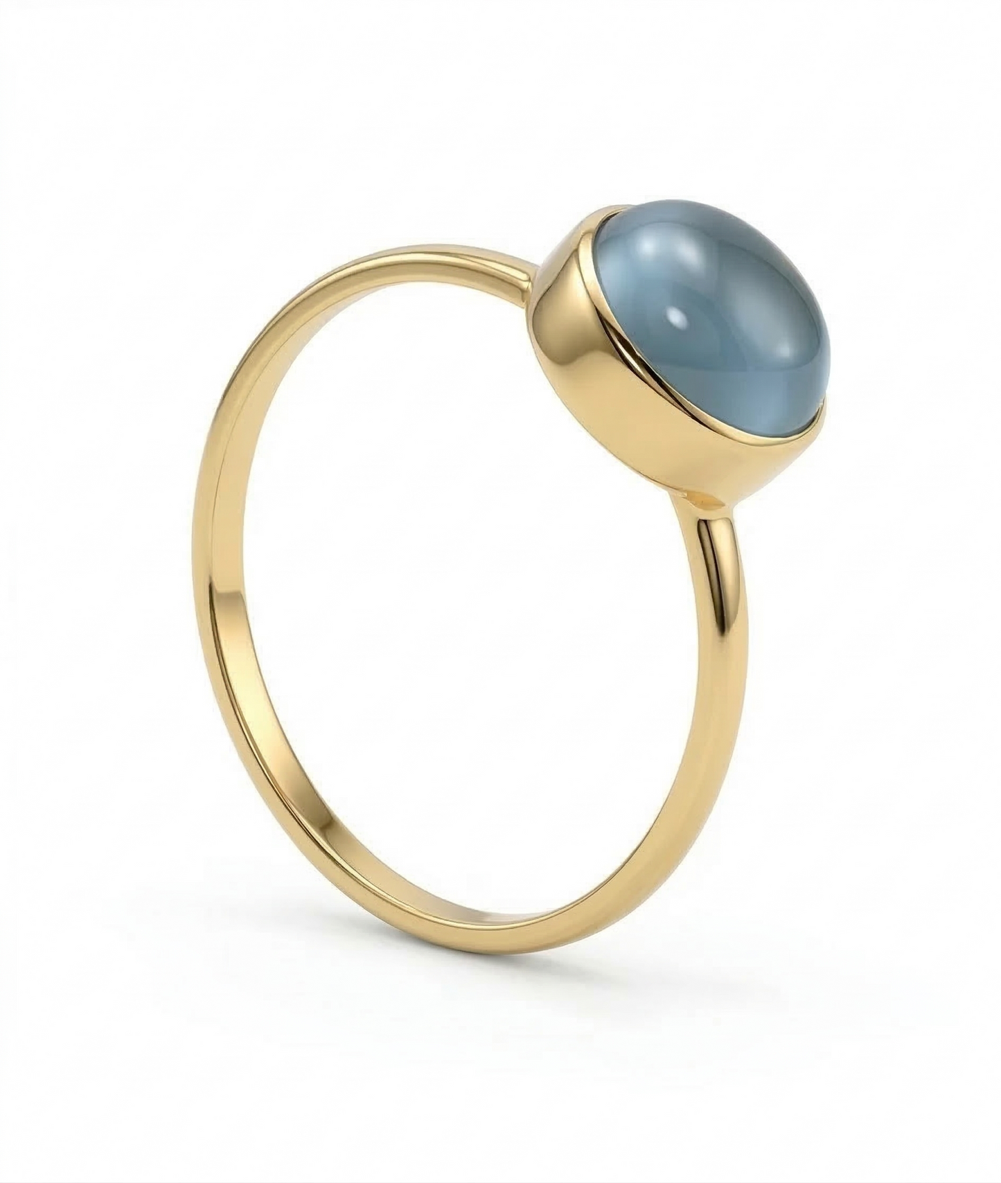 Aurelia Blue Cabochon 18kt Gold Ring for Women