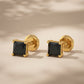 Bold Black Square 18kt Gold Stud Earrings for Women