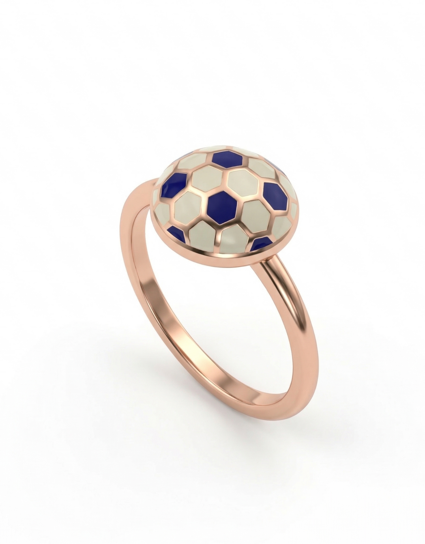 Goal! Kids Football Enamel 18kt Rose Gold Ring