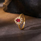 Ruby Blossom Scallop 18kt Diamond Ring for Women