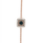 Teal Sapphire 18kt Gold Square Diamond Bracelet