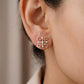 18KT Rose Gold Diamond Scroll Stud Earrings Women