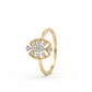 Sparkling Fish Motif 18kt Diamond Ring for Daily Wear