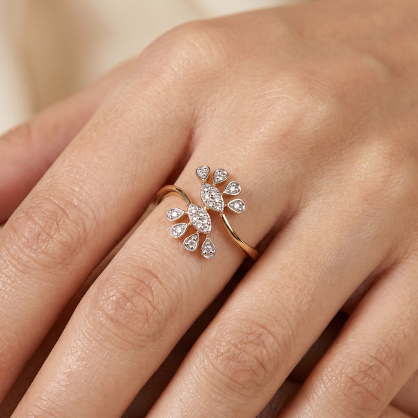 Whimsical Wings 18kt Diamond Ring for Party Wear