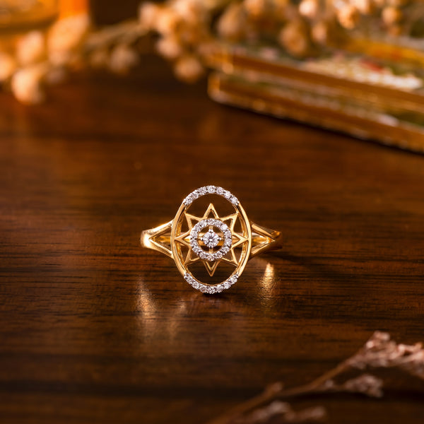 Star Halo 18kt Diamond Ring for Women