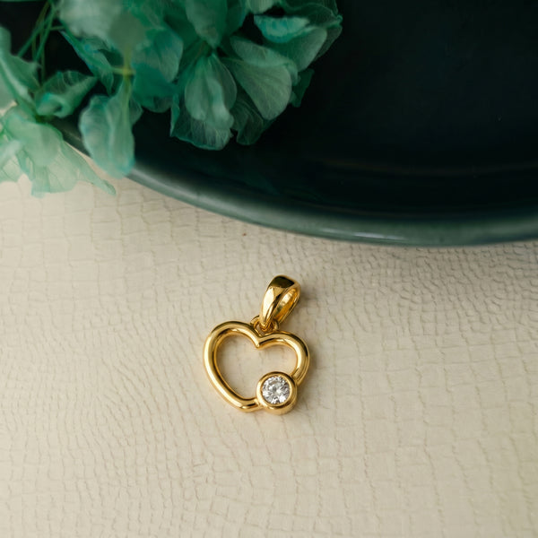 18KT Gold Diamond Heart Pendant for Kids
