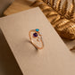 18KT Rose Gold Diamond Dual Stone Ring For Women